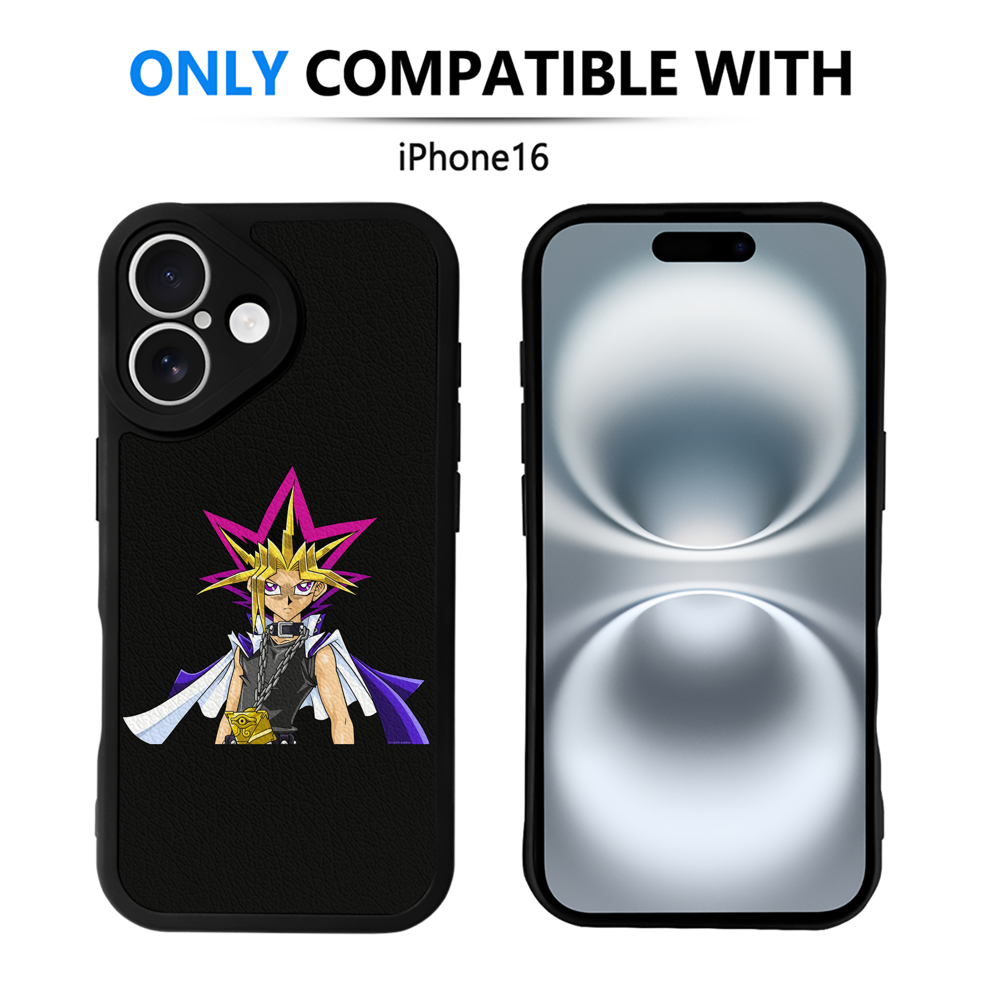 遊☆戯☆王 Yu-Gi-Oh! 【iPhone 16シリーズ対応】シリコンスマホケース（レザー調） 材質：シリコン
